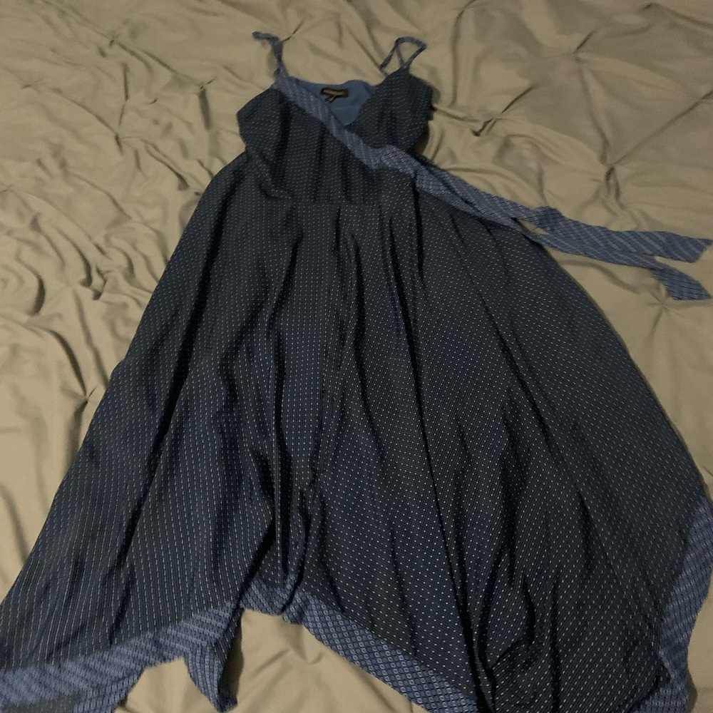 Black and blue polka dot dress #polkadot